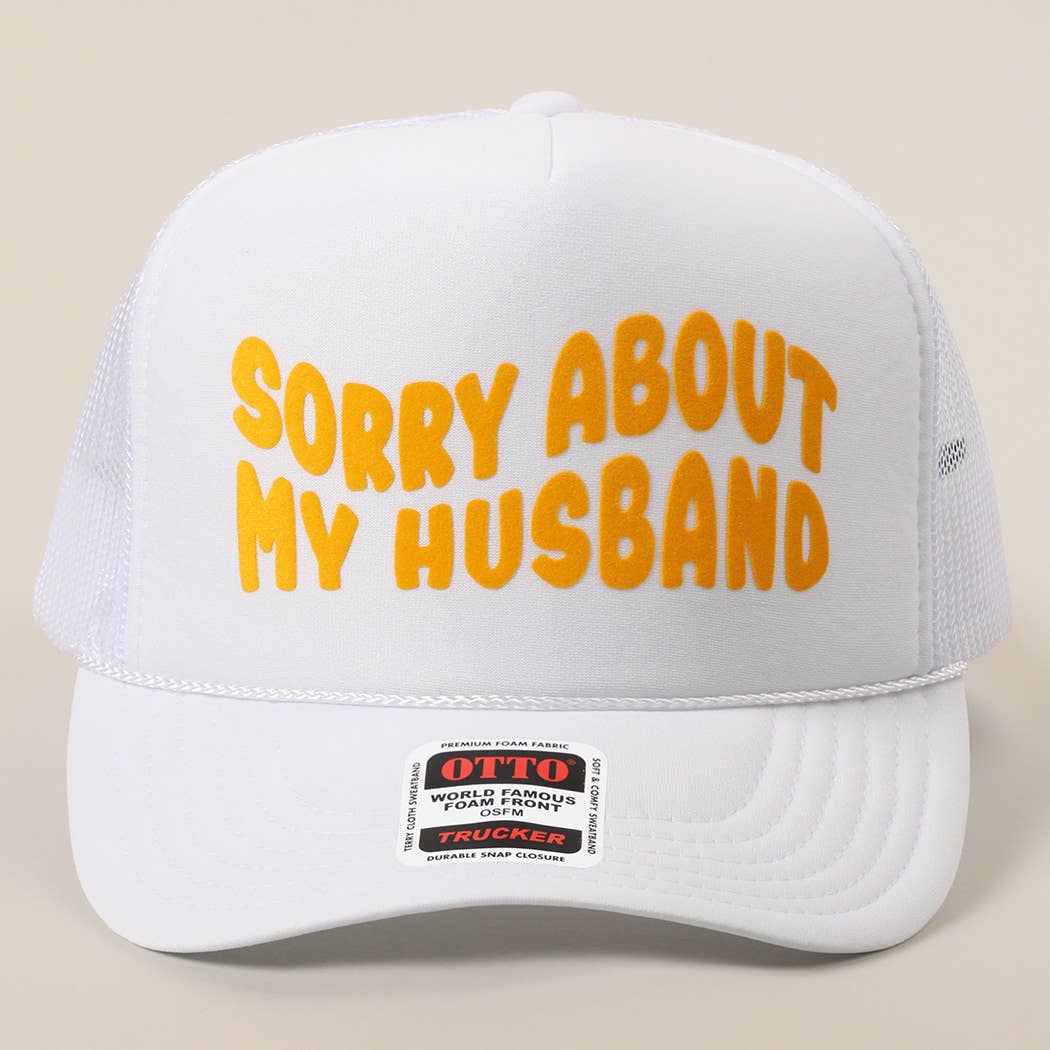 Fashion City - Wholesale Trucker Hat - Unisex - Sorry About My Wife / Husband Text Mesh Back Trucker Hat61