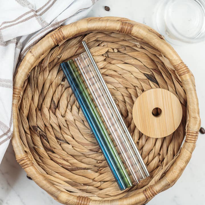 Lid & Straw Glass Coffee Cup Add On for wholesale by Bodhi Life Design