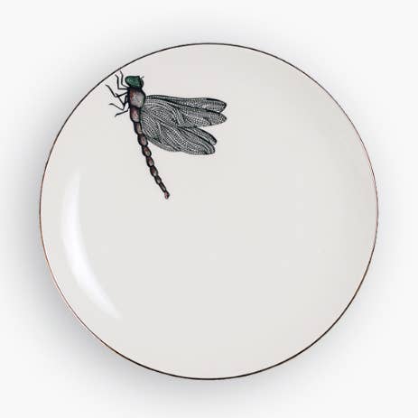 PLATO POSTRE LIBÉLULA AFRICANA para venta al por mayor de MiCuit ilustracion