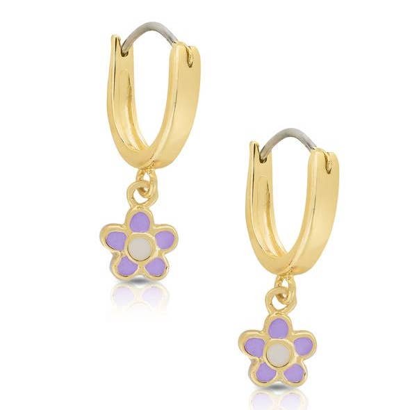 Hanging Flower Hoop Earrings for wholesale by Lily Nily