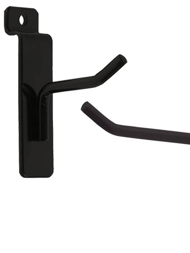 Black Slatwall Hook Bundle - Pack of 9 Hooks (Notch, 2", 4") for wholesale by Store Supply Warehouse
