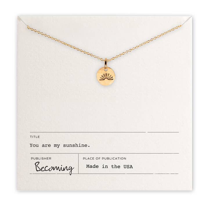 Becoming Jewelry - Wholesale Pendant/Charm Necklace - You Are My Sunshine Necklace