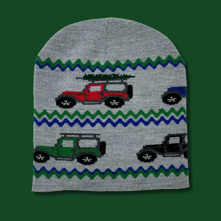 Offroad Adventure 4x4 Trails Knit Beanie Hat for wholesale by Pixelknit