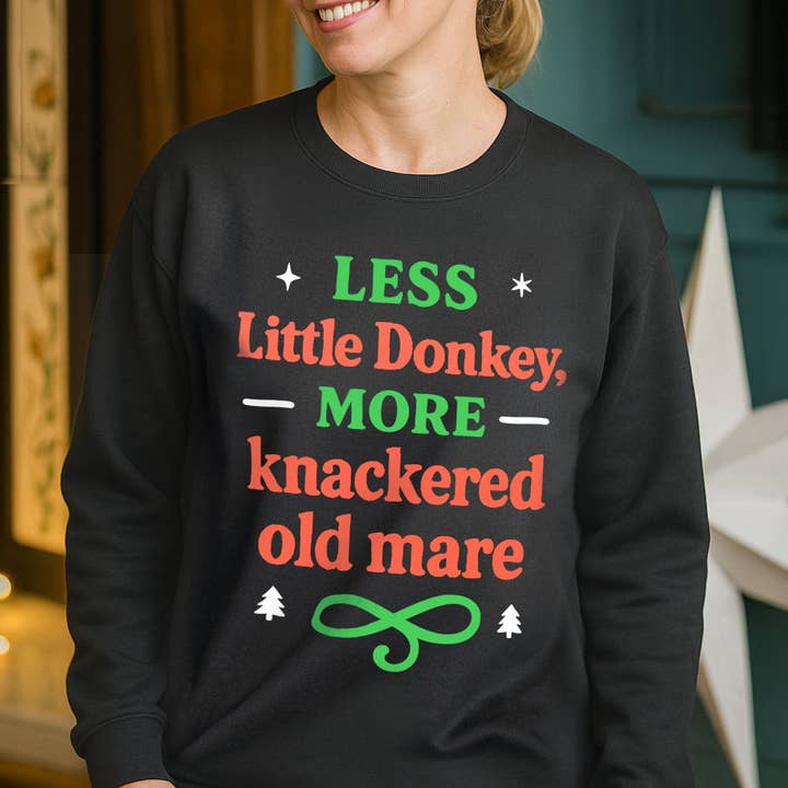 'Less Little Donkey' Christmas Jumper for Women for wholesale by Of Life & Lemons