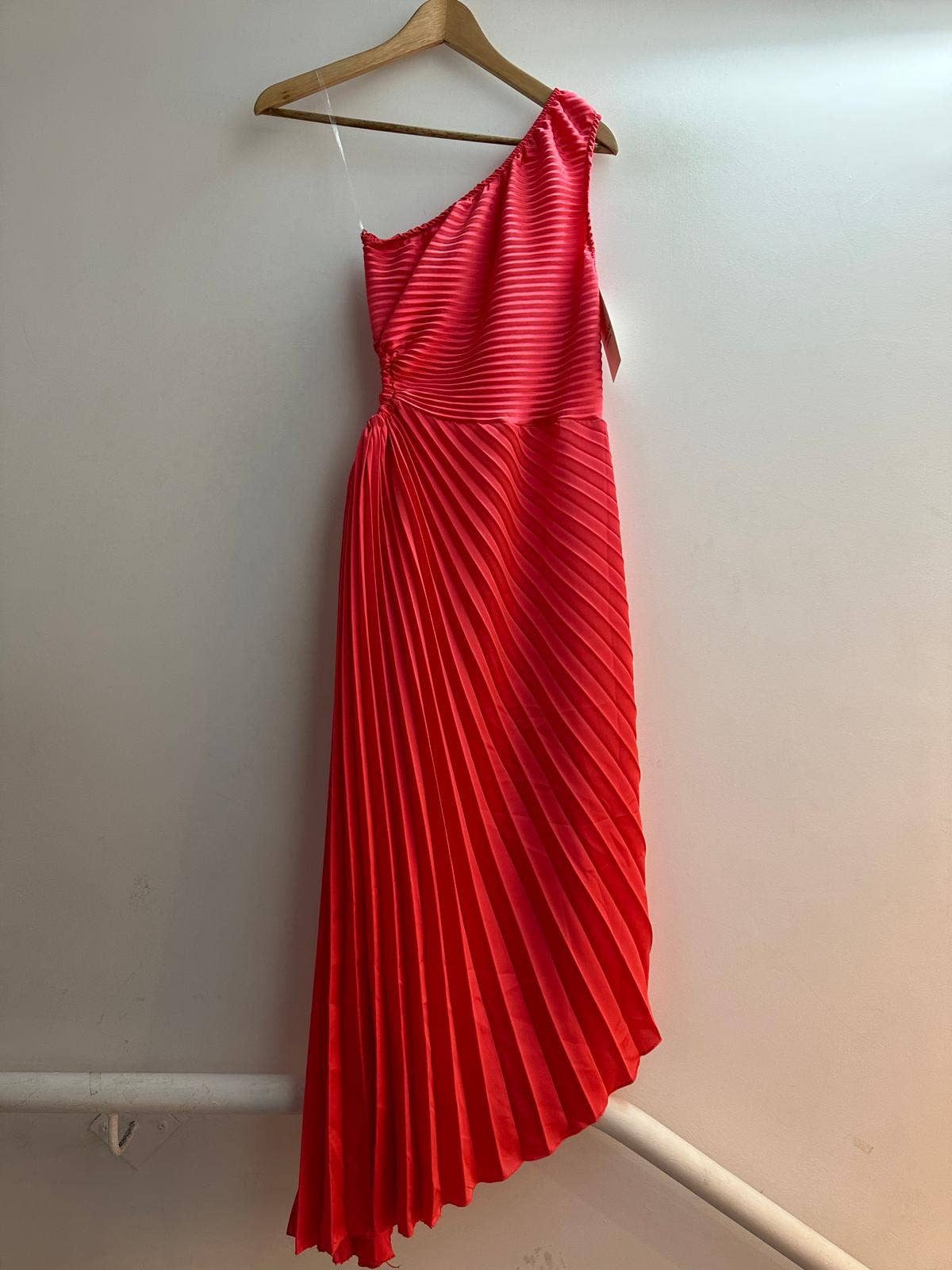 LORIANE – Vestido - Mulher por atacado – Vestido longo assimétrico plissado18