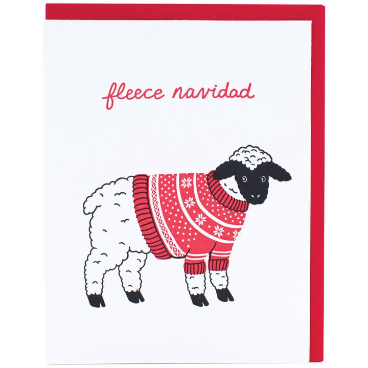 Wooly Sheep Sweater Christmas Card for wholesale by Smudge Ink