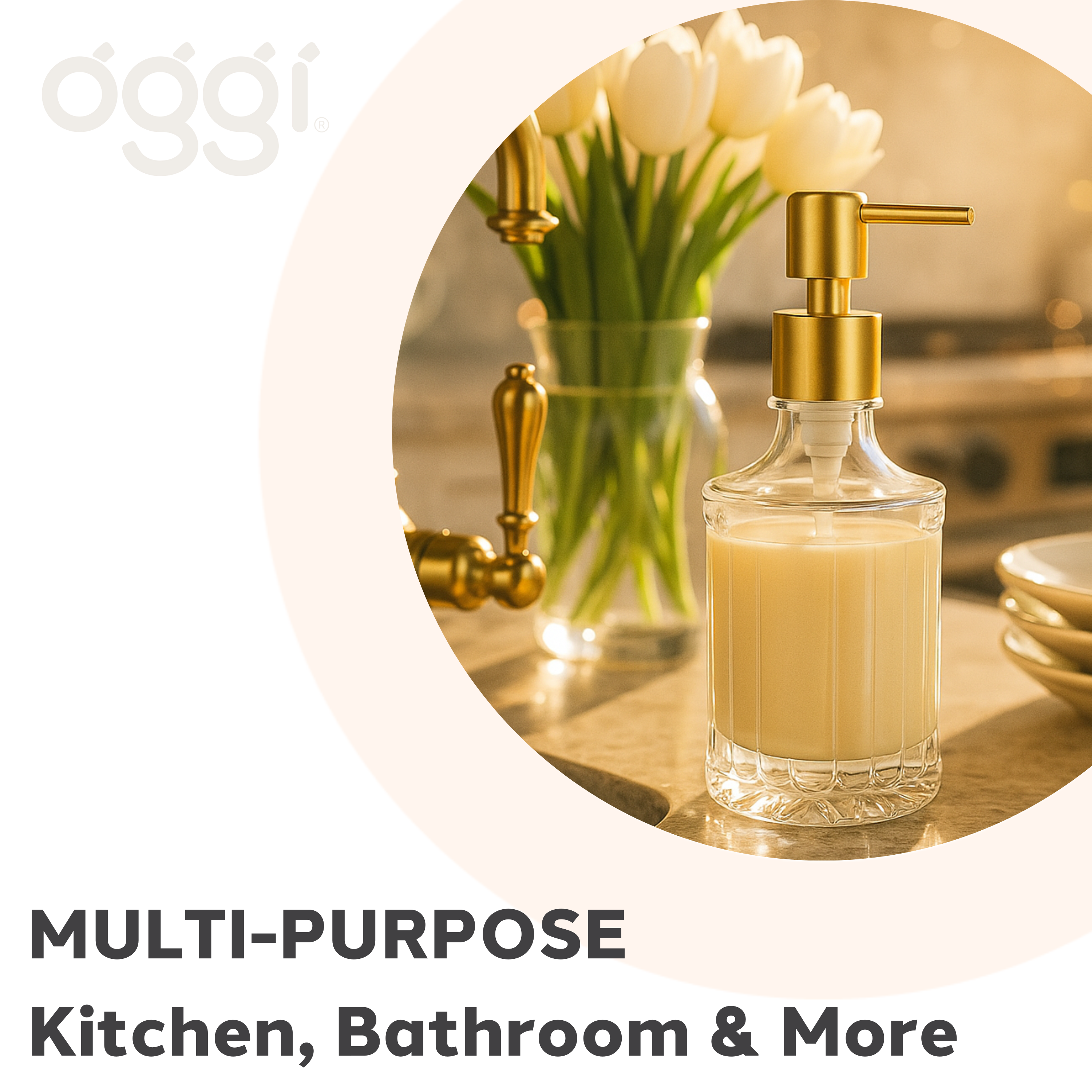 Soap Dispenser, 10 oz Faceted - Matte Gold for wholesale on Faire5