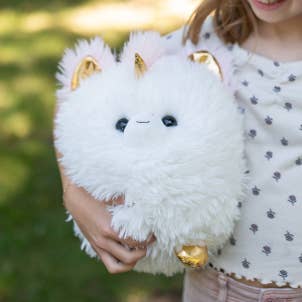Soft Fluff Ball Fluffees Unicorn Plushie for wholesale by Beverly Hills Teddy Bear Company
