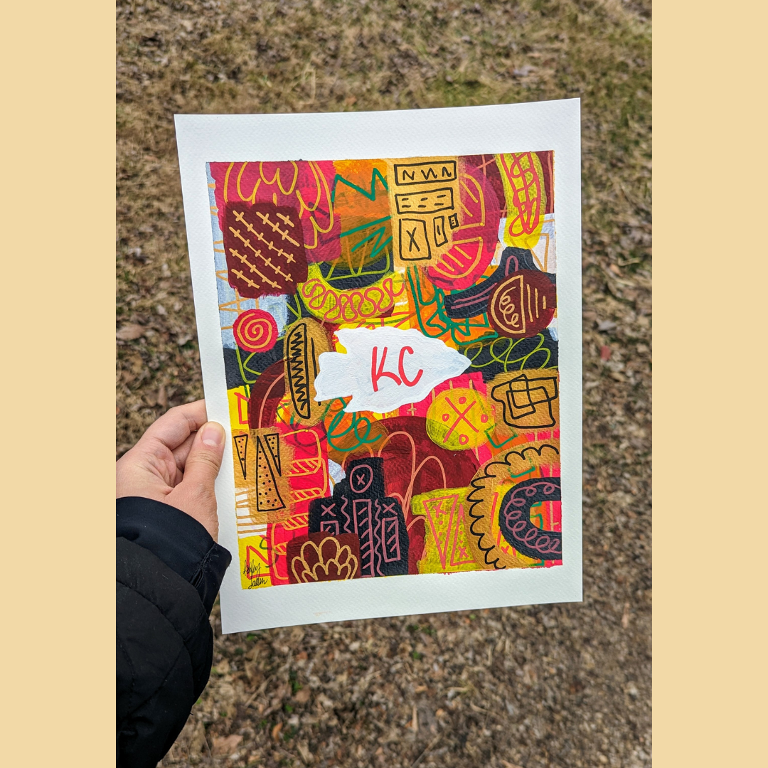 Ashley Laren Art - Wholesale Art Print - Kansas City Chiefs Super Bowl LVIII Abstract Art Print1