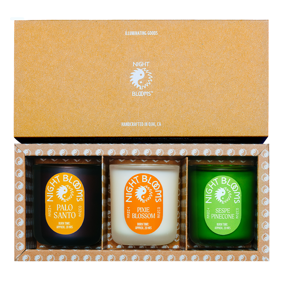 Night Blooms Goods - Vendita all'ingrosso Candela in vasetto - Confezione Mini 3 Pezzi Collezione Ojai0