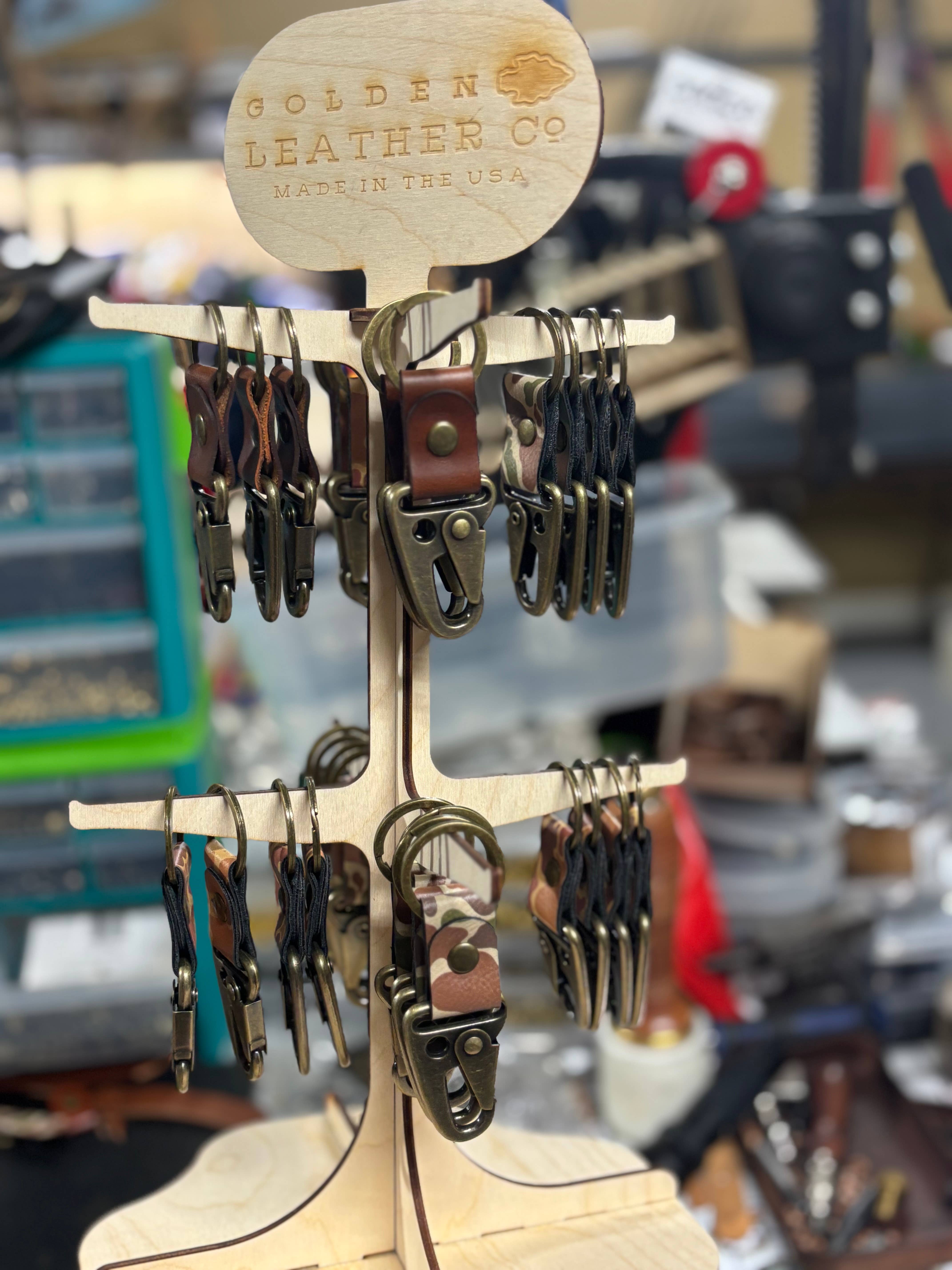 Golden Leather Co. - Wholesale Keychain - Men's - Leather/Camo Clip Keychain3