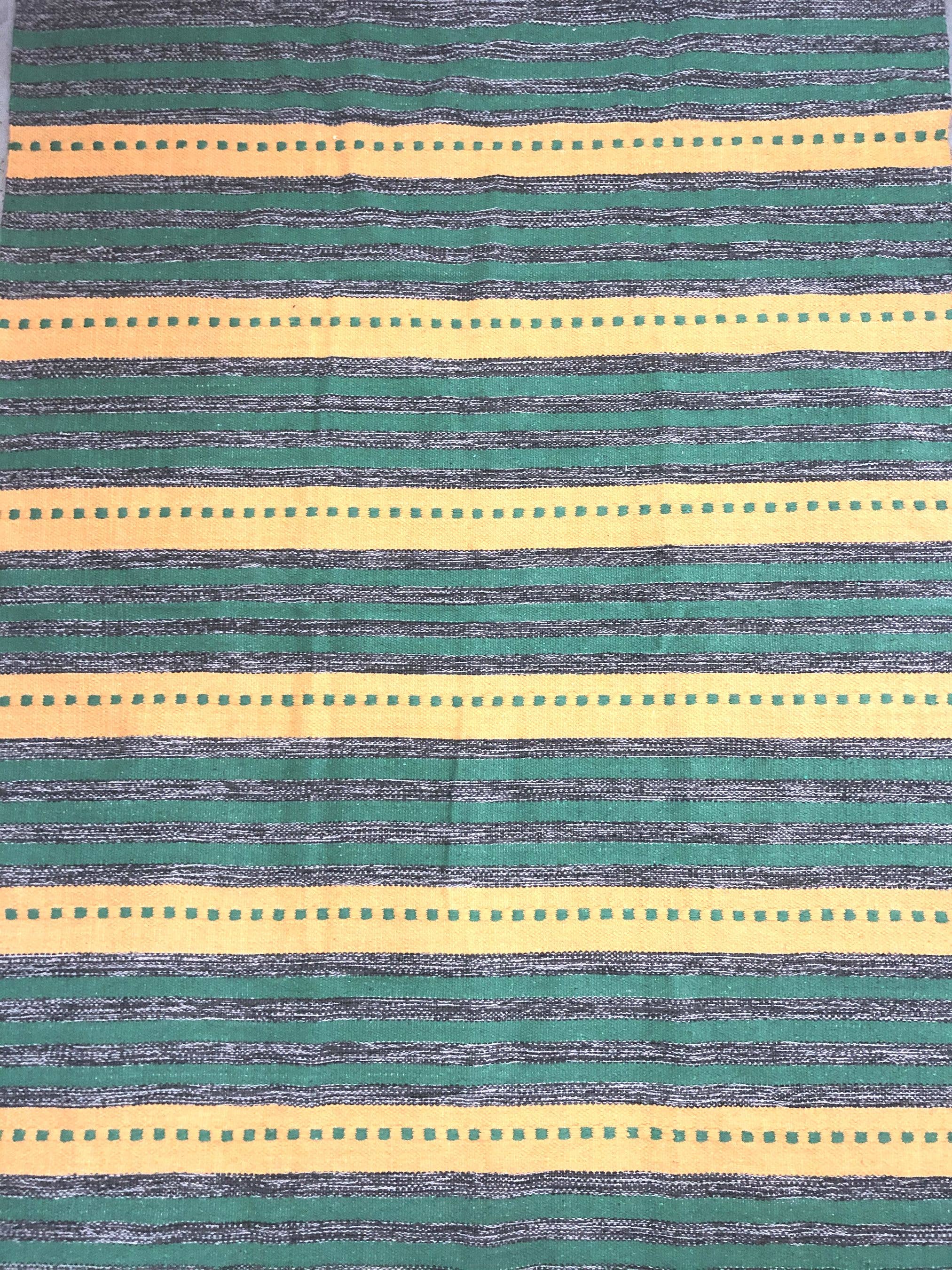 Status Collections - Wholesale Area rug - Green/Yellow Cotton Kilim Rug 90x150cm0