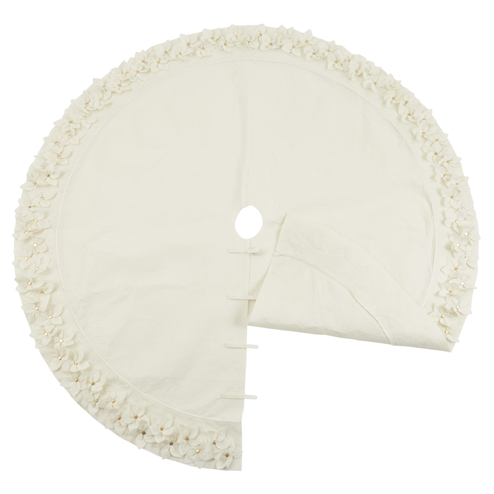 Fennco Styles – Engroshandel Træbeskytter – Hvid filtblomst 72" træ nederdel 3