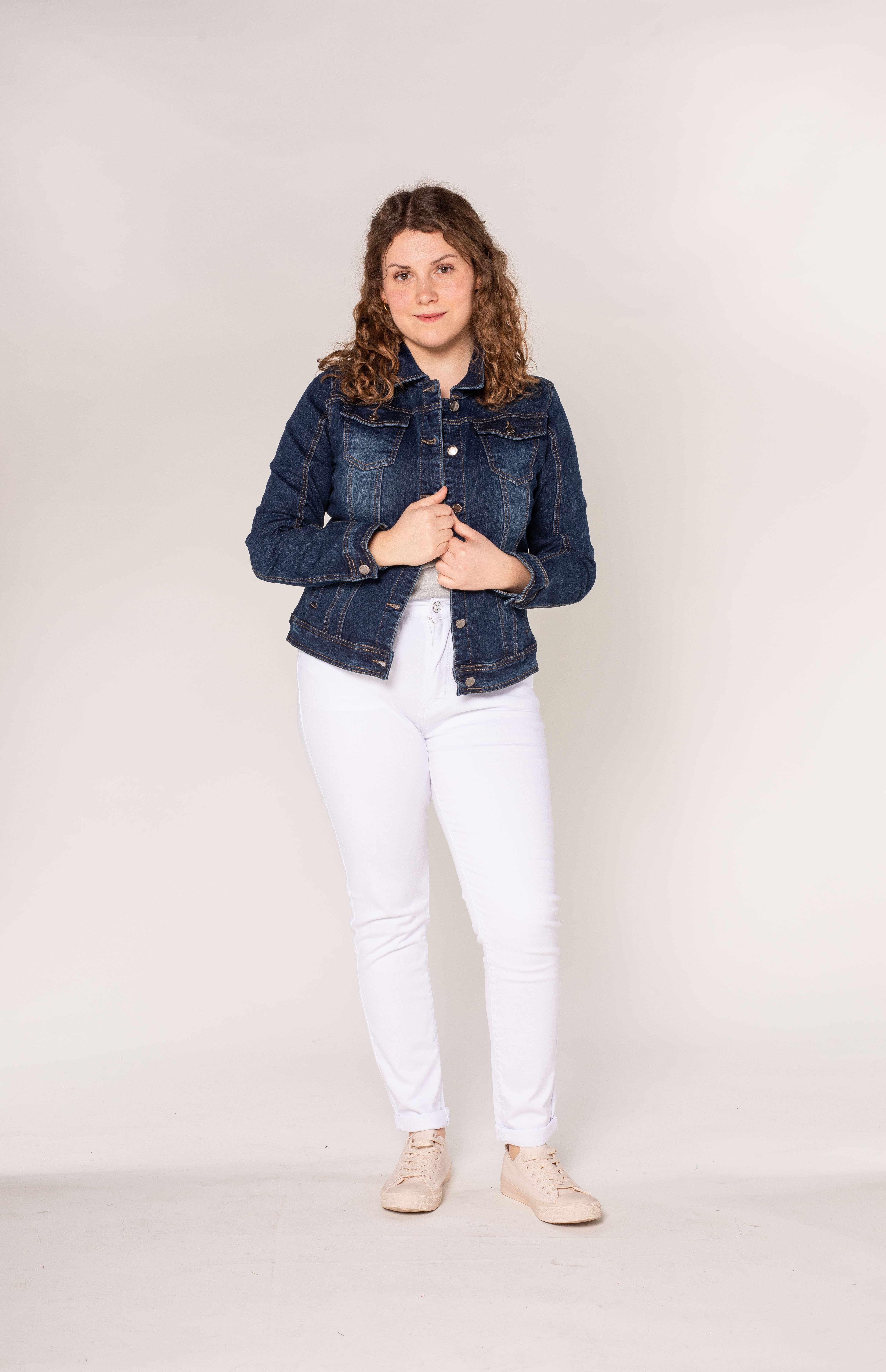 Nina Carter - Vendita all'ingrosso Giacca di jeans - Donna - Giacca in denim elasticizzato plus size H189-1/H204-1/203-14