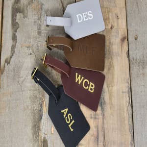 The Elsewhere Co  Leather Luggage Tag Nightfall Black – The