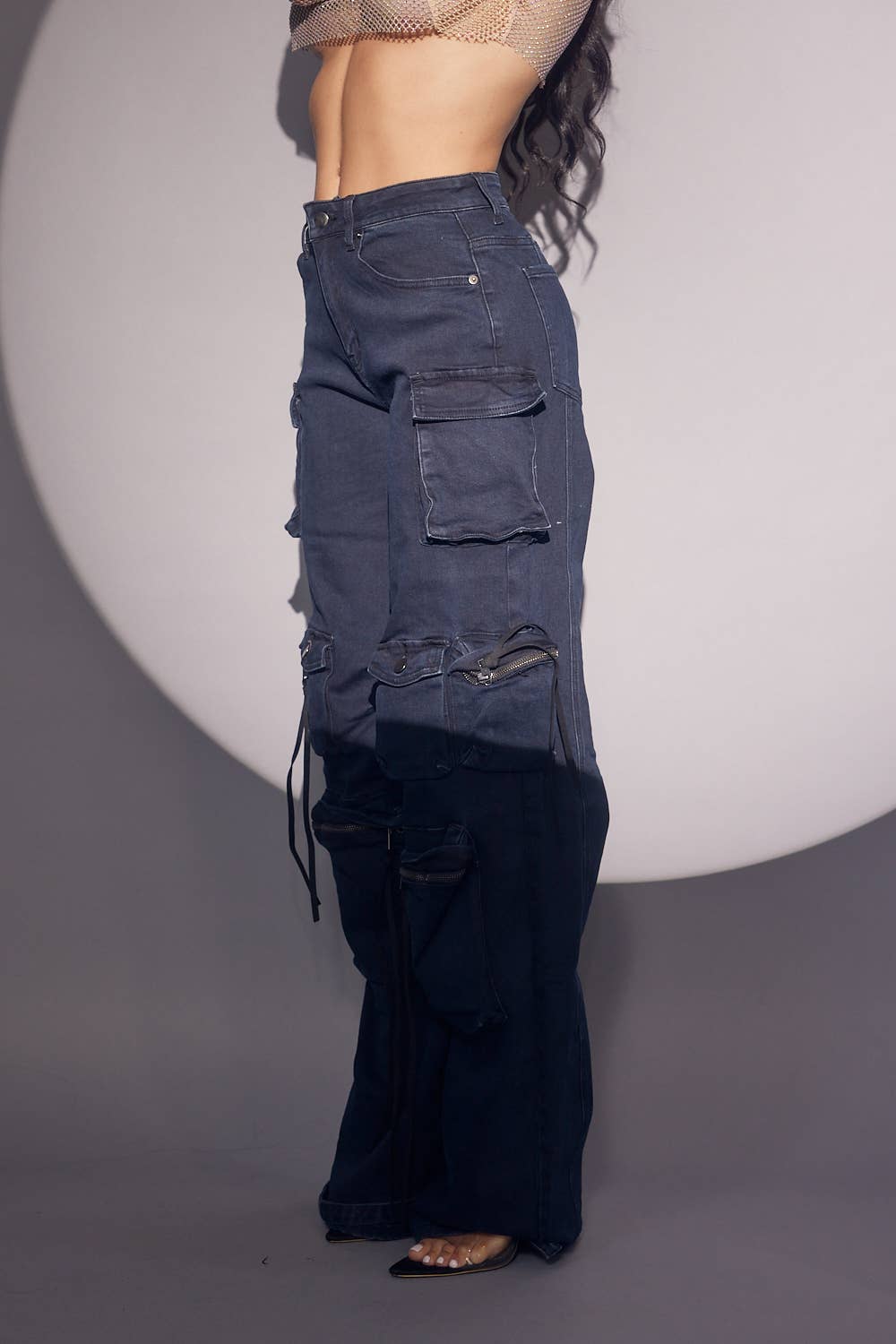 WFFS – Engroshandel Jeans - Dame – Navy cargo-jeans4