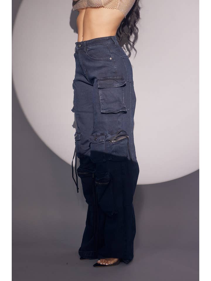 WFFS - Wholesale Jeans - Women's - Navy Cargo Jeans4