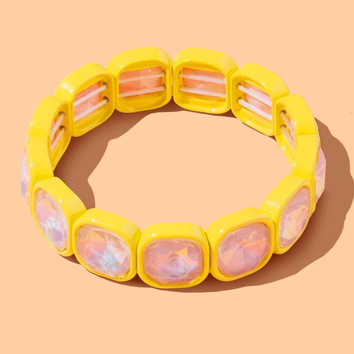 Taylor Elliott Designs - Vente Bracelet de perles - Bracelet émaillé extensible - Grandes pierres - Elise3