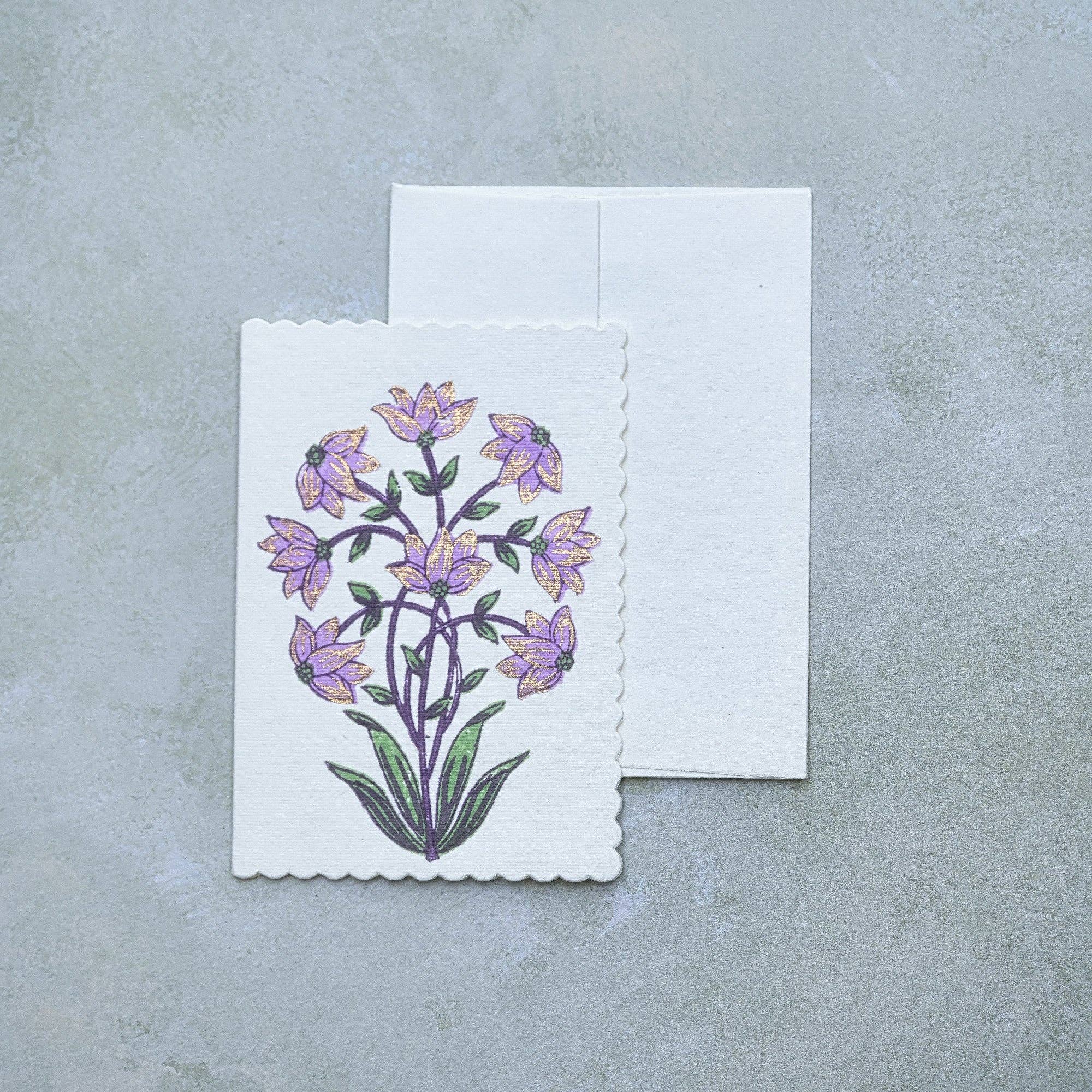 Paper Mirchi - Wholesale Everyday Greeting Card - Hand Block Printed Greeting Card - Champaca Lilac3