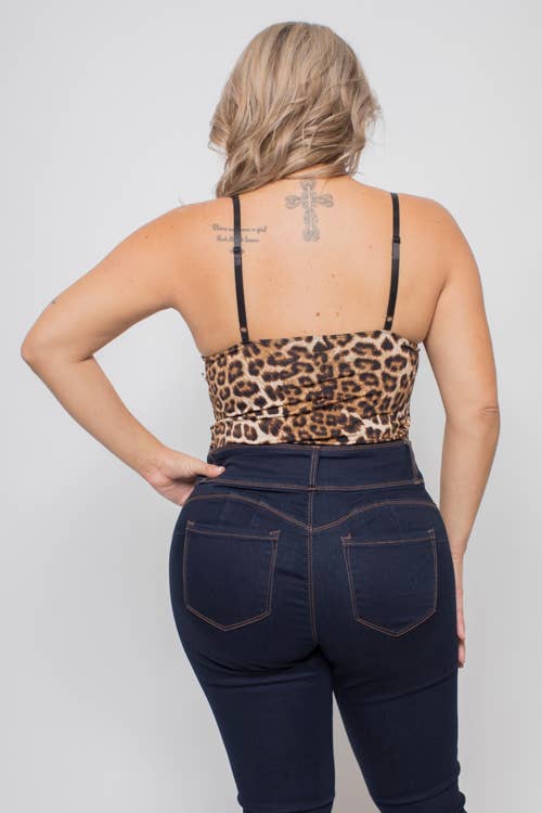 Brun PLUS SIZE LEOPARD BODY för wholesale på Faire1