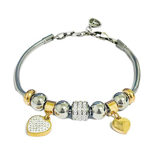 Heart Charm Bracelet - JN2131668B31 for wholesale by AMORINO SRL
