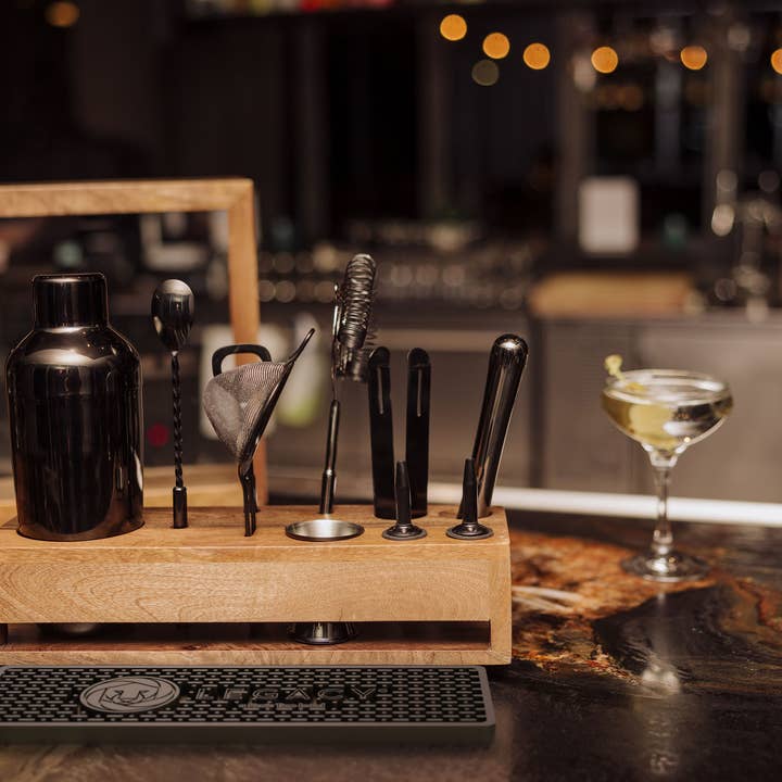 Mango Wood Old Fashioned Bar Set, (Mango Wood) for wholesale on Faire5