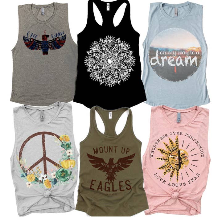 Par.tees by Party On! - Wholesale Tank Top - Women's - Boho Vibes Bohemian Dream Incense Outdoor Soft Graphic Tanks