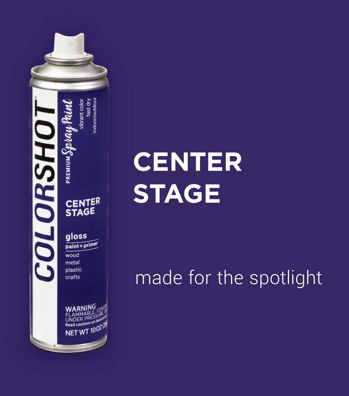 Ilovetocreate - Wholesale Paint Set - COLORSHOT Gloss Spray Paint Center Stage (Purple) 10 oz.1