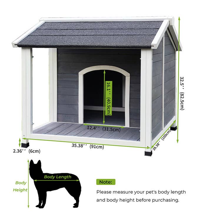 39F Inc. - Wholesale Pet Play Tunnel - Dog - Outdoor Wooden Dog House – Waterproof & Windproof, Gray7