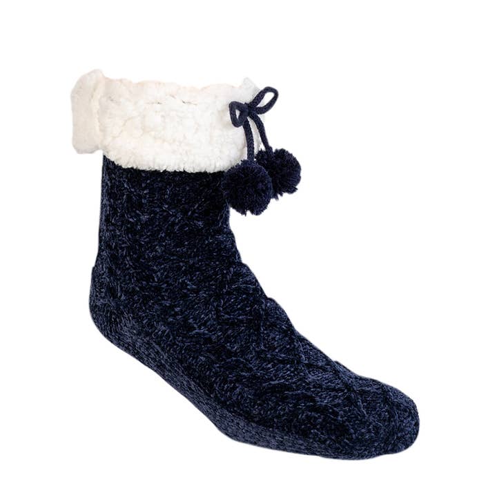 Pudus - Wholesale Sock Slippers - Women's - RECYCLED CHENILLE CLASSIC SLIPPER SOCKS