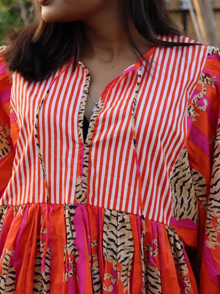 GYPSY STUDIO - Wholesale Dress - Women's - Organic Cotton Midi Dress Party Wear Girl's Dress Long Dress1