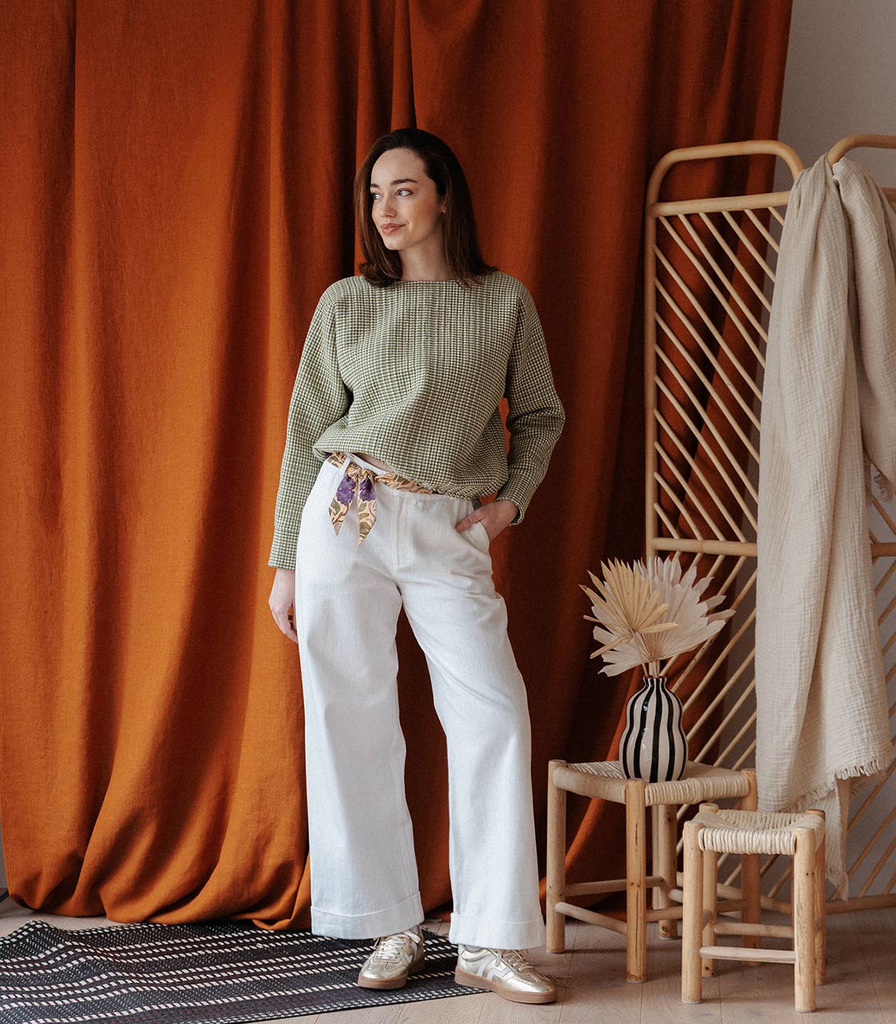 COUSETTE - Wholesale Fabric - Quilted Gingham Fabric - Kiwi Green7