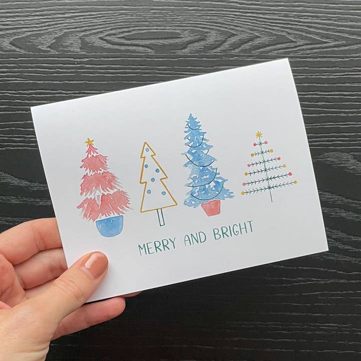 Pastel Christmas Tree Card for wholesale by Colle Creative