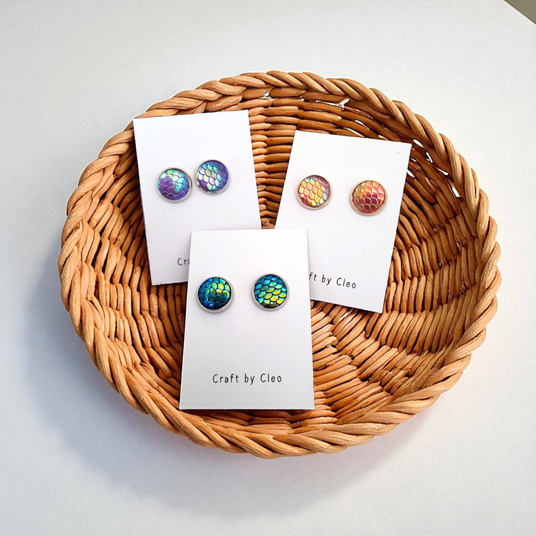 Craft by Cleo - Wholesale Stud/Post Earrings - Mystic Mermaid Studs2