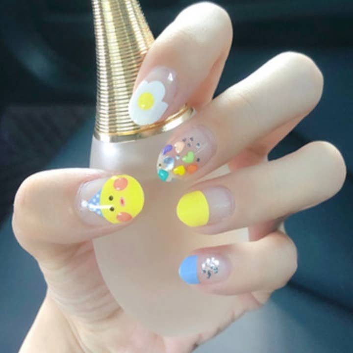 ClebleNails – Großhandel Nailart/Nagelsticker – Nette Cartoon-Nagelwickel/Gelbe Ente DuduDuck Nagellackstreifen/3D-Tier-Nagel-Aufkleber/ Kinder-Nagelwickel/Bunte Kawaii-Nagelwickel