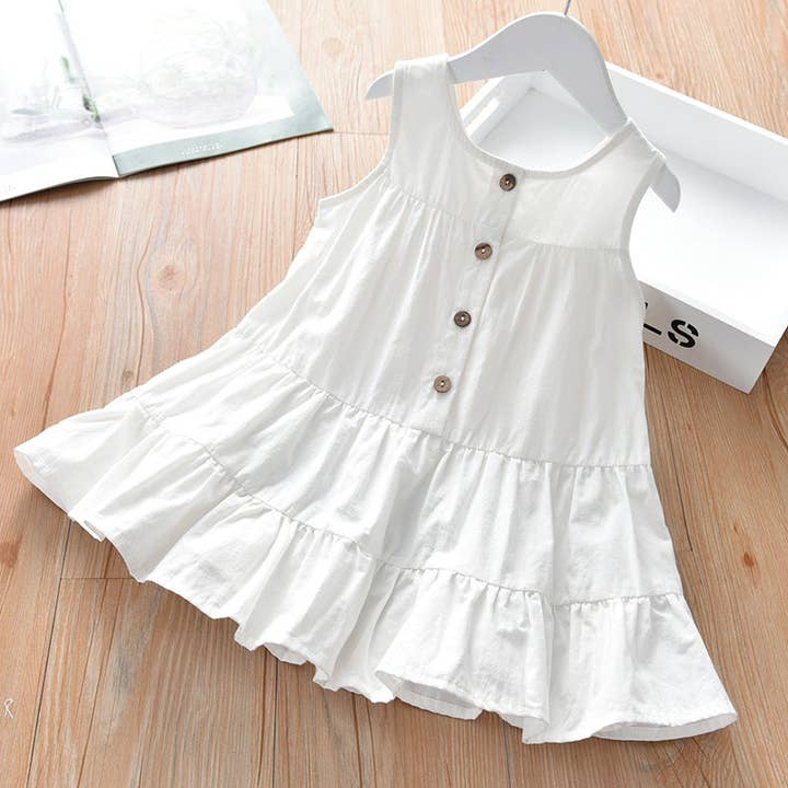 Little Chic Boutique - Wholesale Dress - Kids - 18M-8Y Kids Girls Solid Color Sleeveless Tank Dress Wholesale Kids Boutique Clothing