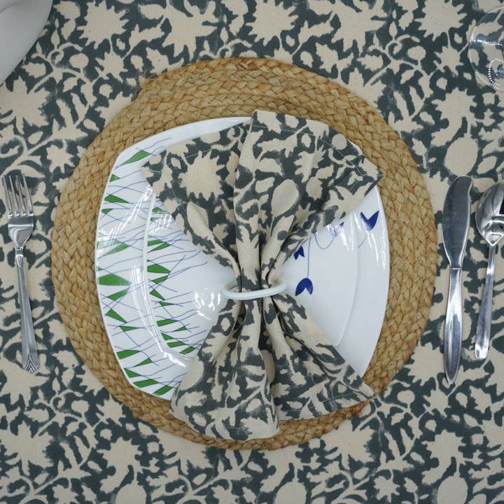 Fabdivine - Wholesale Dinner & Cloth Napkin - Colorful Block Print Cloth Set Of 4 Napkins-Manikarnika1