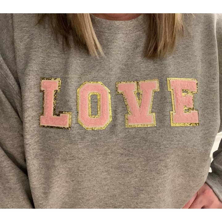 The Powerful Co. - Wholesale Graphic Sweatshirt - Women's - Custom - Varsity Chenille Letter Patch Sweatshirt2