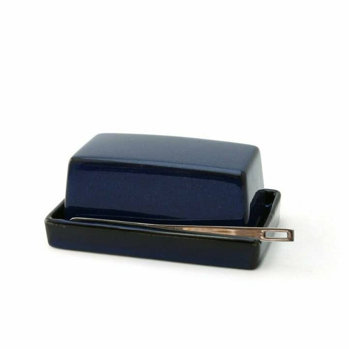 ZERO JAPAN USA - Wholesale Butter Dish - BEE HOUSE Butter Dish with s.s.butter knife - Jeans Blue