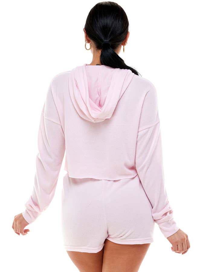 Veracci - Wholesale Lounge Set - Women's - Brushed Knit Jogger Pullover Hoodie Short Set4