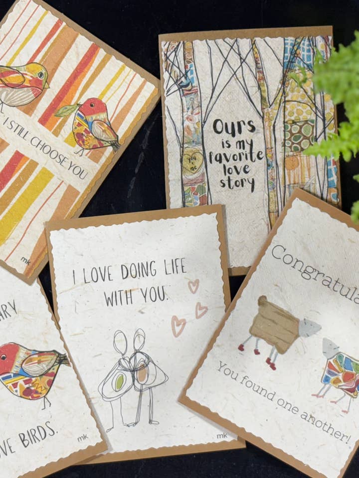 Banana Paper Anniversary LOVE Cards for wholesale by MAKERS