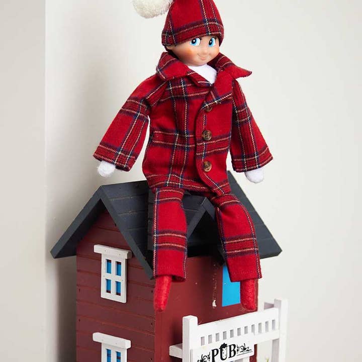 Lee Valley Ireland - Wholesale Doll clothing – Kids - Lee Valley Christmas Elf Pyjamas Set- Red Tartan LV271