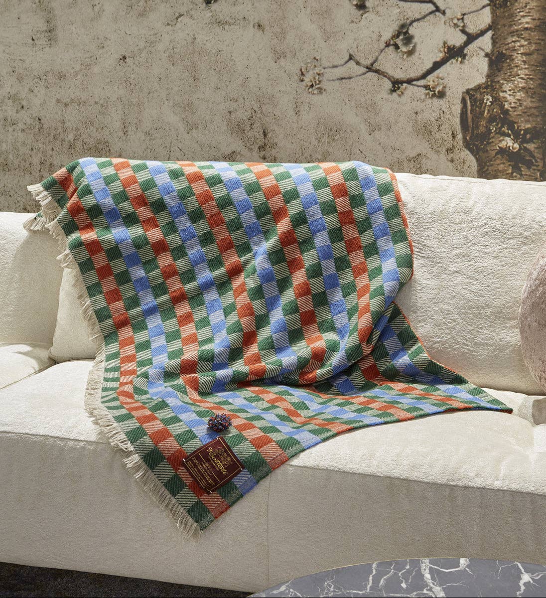 Bottoli - Wholesale Throw Blanket - Harlequin Plaid - 100% Virgin Merino Wool - Multicolor