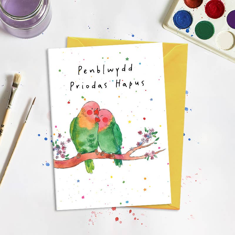 Dandelion Stationery – wholesale Anniversary card – Penblwydd Priodas Hapus (Anniversary) WELSH Greetings Card0
