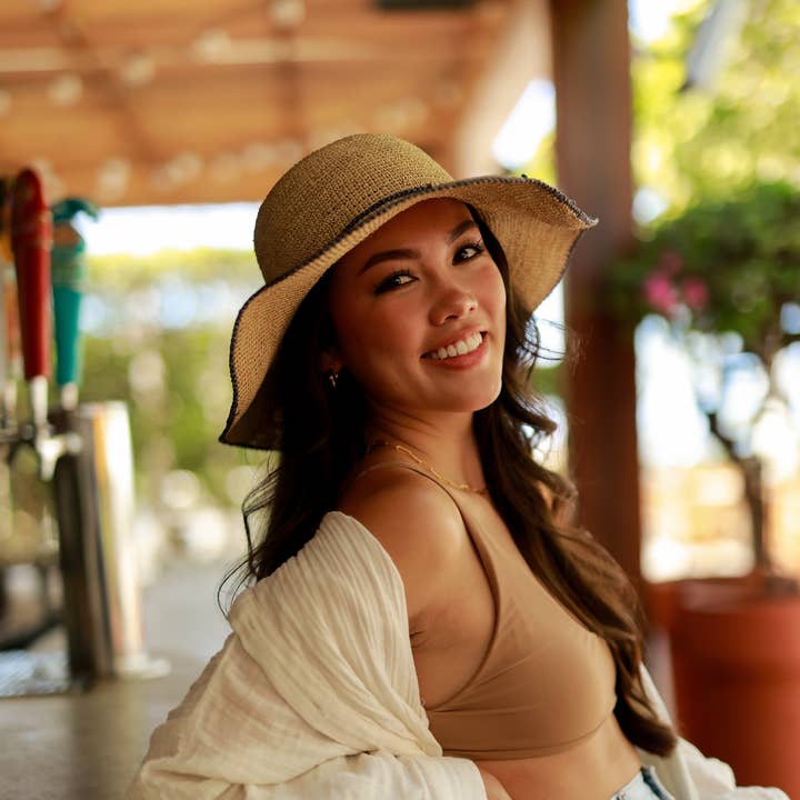 Shebobo - Wholesale Straw Hat - Women's - Rachel 4" Brim Crochet Straw Sun Hats with Colored Edge5