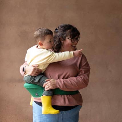 Hippychick International – Engroshandel Bæresele – Hippychick Hoftebærestol - Denim Grøn1