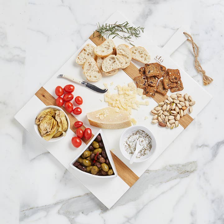 etúHOME - Wholesale Cheese Board - Mod Charcuterie Cheese Board, Medium Rectangle, White1