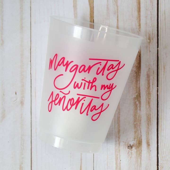 Birdie Mae Designs - Wholesale Disposable Cup - Margaritas with my Señoritas | Frosted Acrylic 16oz Set of 83