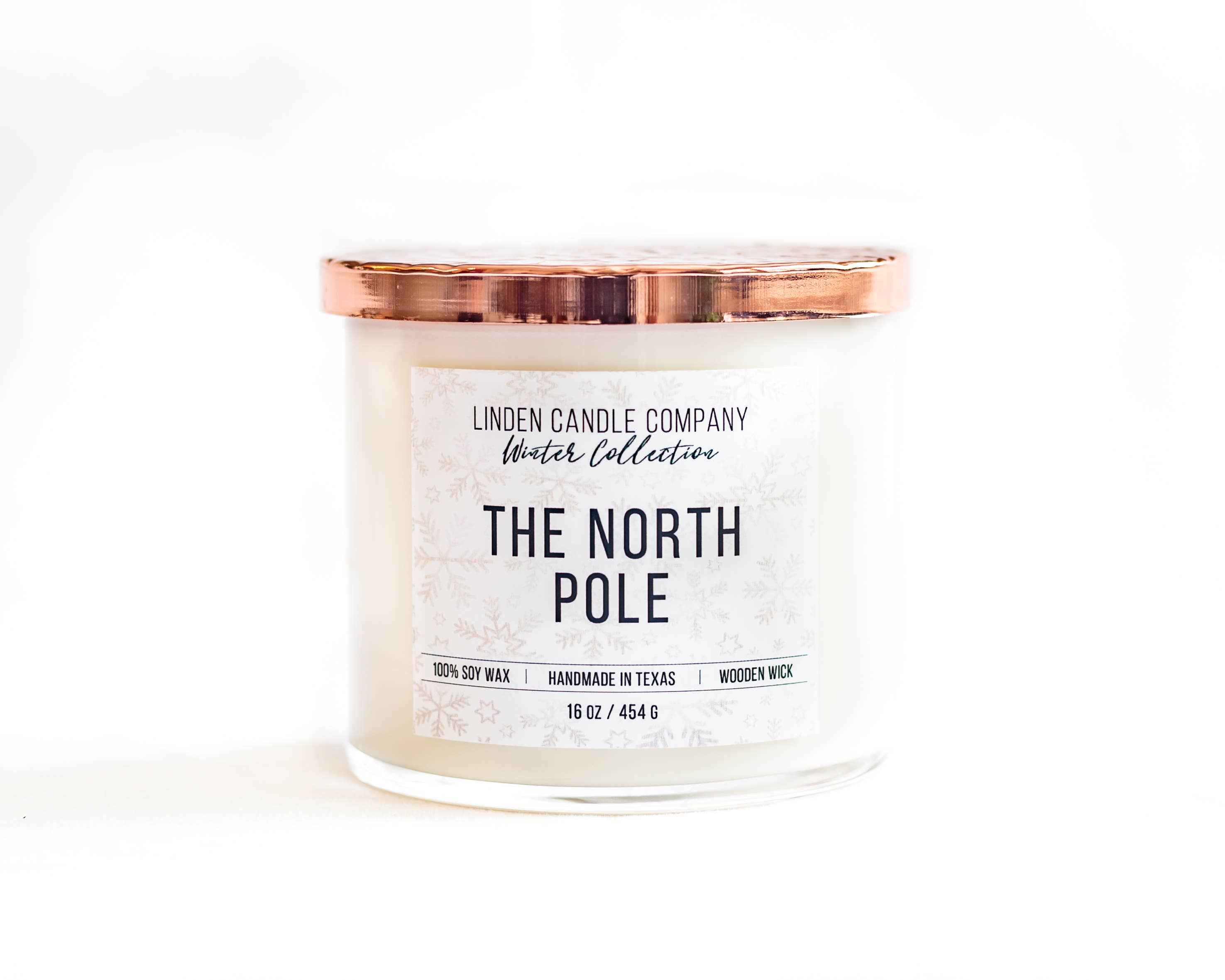 Linden Candle Company - Wholesale Jar/Filled Candle - The North Pole 16oz Seasonal Winter Soy Candle1