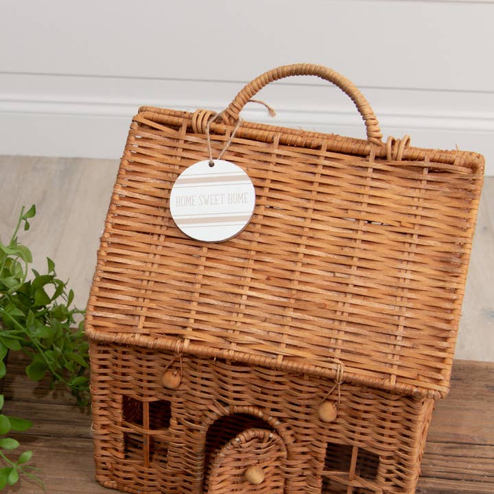 Audrey's Home & Gift - Wholesale Basket - Woven House Basket With Handle (PC)1